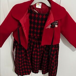 Red Kids Jacket and Dress Set